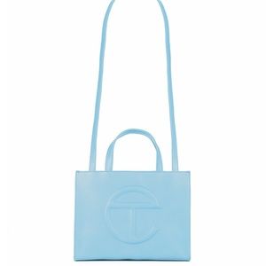 TELFAR MEDIUM POOL BLUE SHOPPING BAG